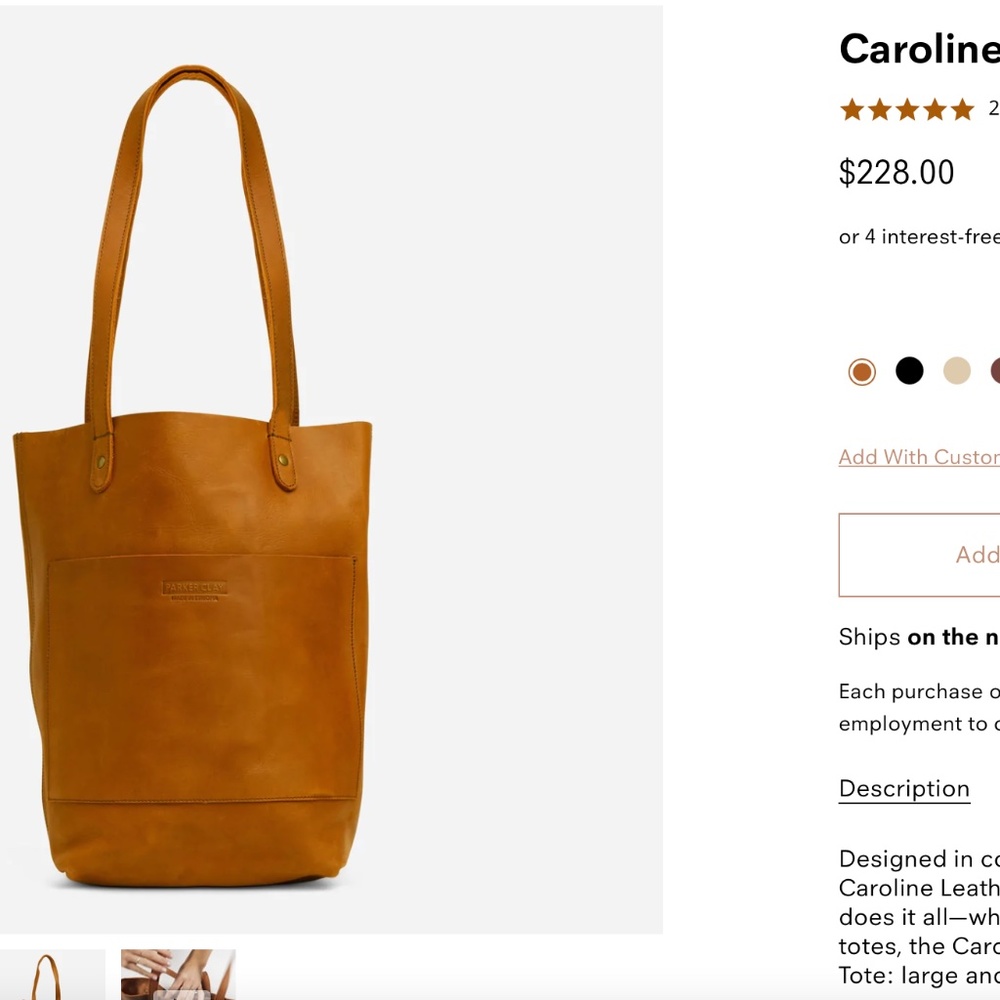 Parker Clay Caroline Leather Tote Bag